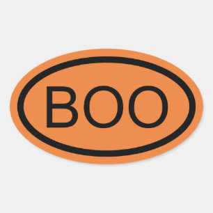 Boo Halloween Ovaler Aufkleber