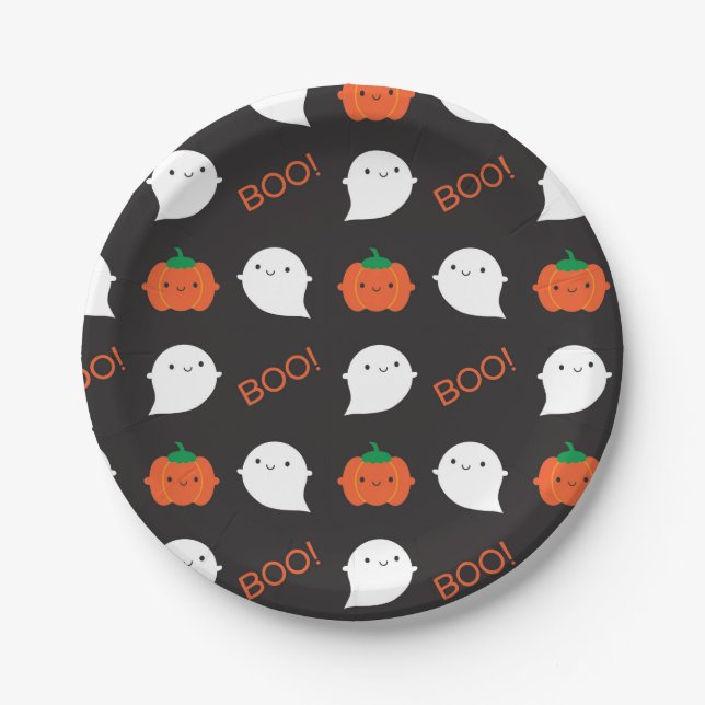 Boo! Halloween Pappteller (Vorderseite)