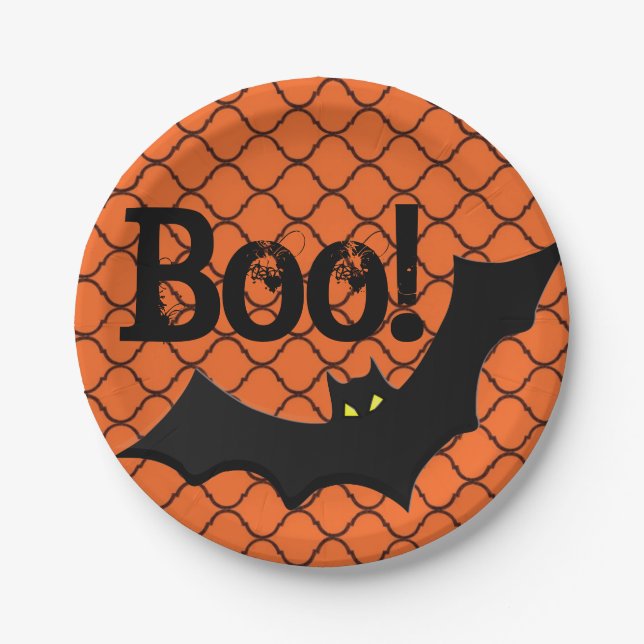 Boo! Halloween-Party Pappteller (Vorderseite)
