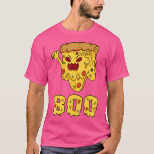 Boo Halloween Pizza Lustiger Schneller Essen Gruse T-Shirt