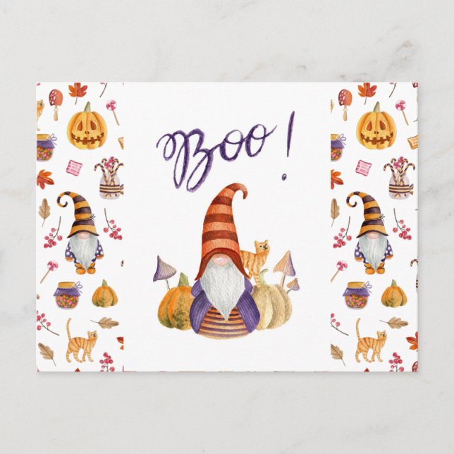 Boo Halloween Postkarte (Vorderseite)