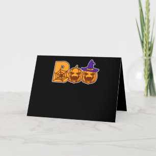 Boo Halloween Pumpkin Faces Spider Karte