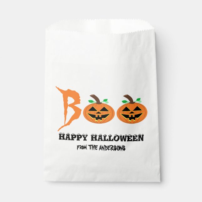 BOO! Halloween Pumpkin Favor Bags Geschenktütchen (Vorderseite)