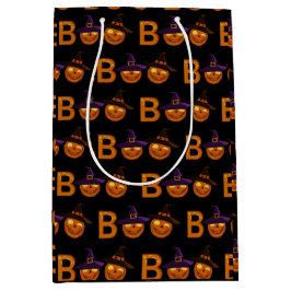 Boo Halloween Pumpkin Illustration   Mittlere Geschenktüte