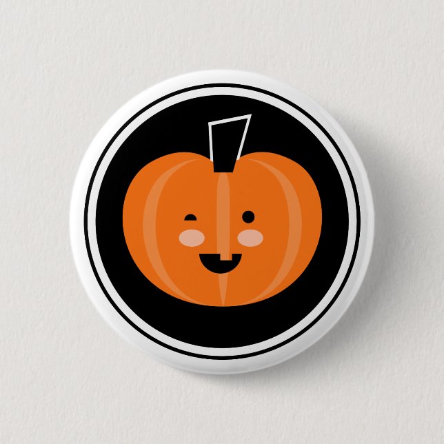 Boo! Halloween Pumpkin Pinback Button (Vorderseite)