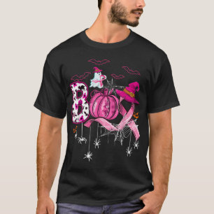 Boo Halloween Pumpkin Pink Ribbon Hexenbrust T-Shirt