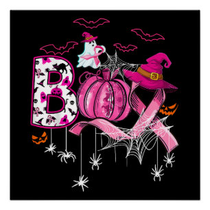 Boo Halloween Pumpkin rosa Band Rotzunge Brustknac Poster