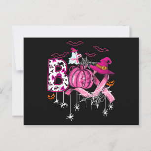 Boo Halloween Pumpkin rosa Band Rotzunge Brustknac Postkarte