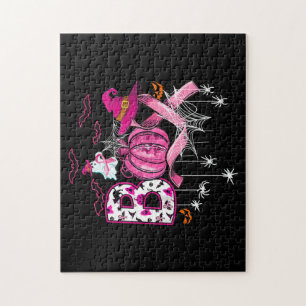Boo Halloween Pumpkin rosa Band Rotzunge Brustknac Puzzle