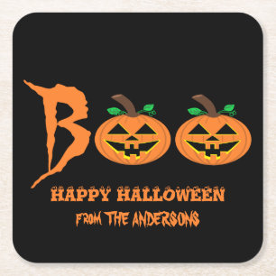 BOO! Halloween Pumpkins Paper Untersetzer