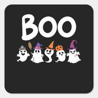 Boo Halloween Quadratischer Aufkleber