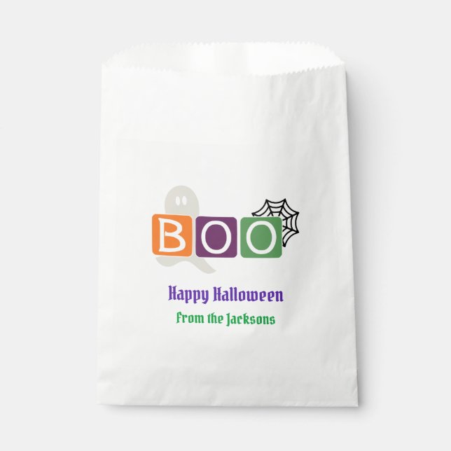 BOO Halloween Redewendungen Goodie Bag Geschenktütchen (Vorderseite)