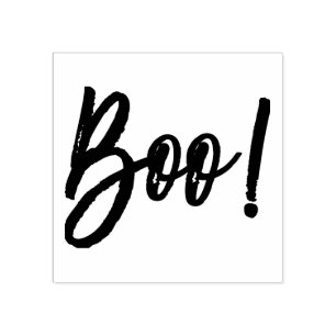 Boo! Halloween Script Moderne Briefmarke Gummistempel