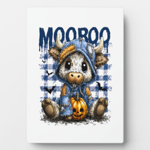 Boo Halloween Spooky Highland Cow Fotoplatte