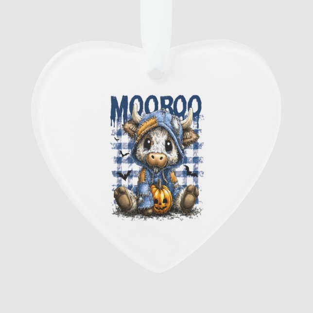Boo Halloween Spooky Highland Cow Ornament (Vorderseite)