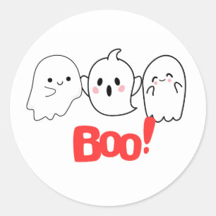 Boo! Halloween-Sticker Spaß und Spooky Décor Runder Aufkleber