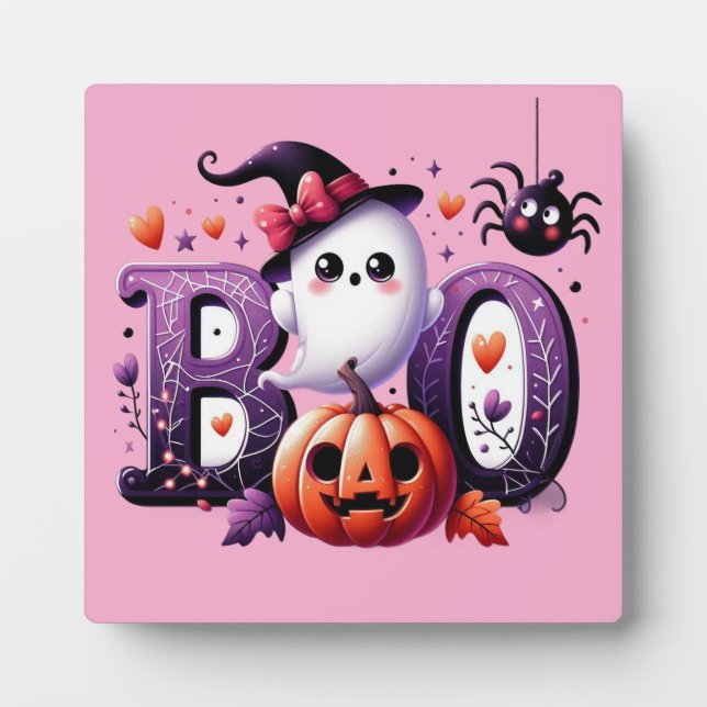 Boo Halloween Tabletop-Zeichen Fotoplatte (Vorderseite)