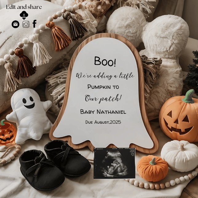 Boo Halloween thematische niedliche Schwangerschaf Einladung (Von Creator hochgeladen)