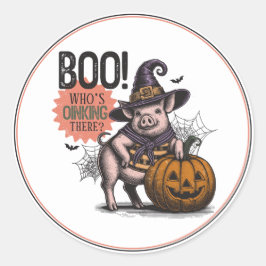 Boo Halloween und Pumpkin Runder Aufkleber