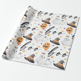 Boo Halloween Watercolor Geschenkpapier