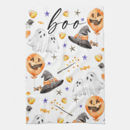 Boo Halloween Watercolor Geschirrtuch