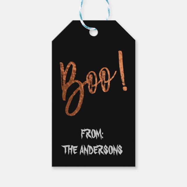 Boo! Halloween-Weihnachtsgeschenk Geschenkanhänger (Vorderseite)