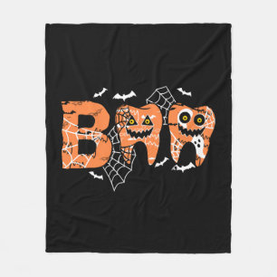 Boo Halloween Zahn Zähne Fleecedecke