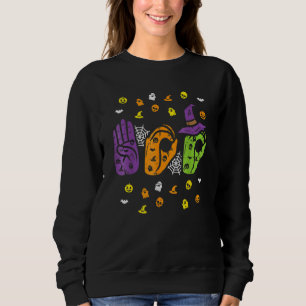 Boo Hände American Sign Language Pride Asl Hallowe Sweatshirt