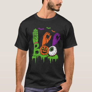 Boo Hände American Sign Language Pride Asl Hallowe T-Shirt