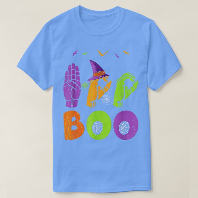 Boo Hands American Sign Language Pride ASL Funny H T-Shirt (Design vorne)