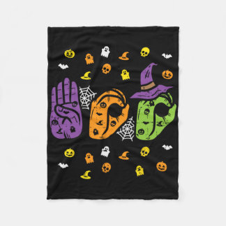 Boo Hands American Sign Language Pride Asl Hallowe Fleecedecke