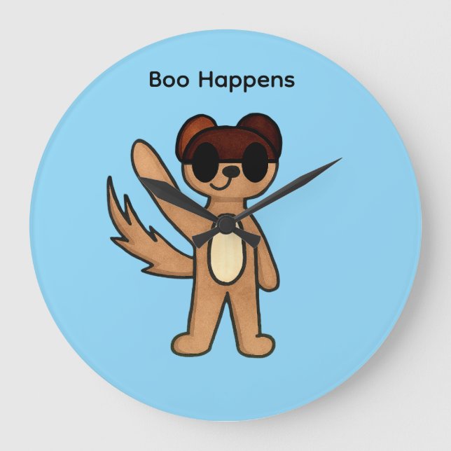 Boo Happens Wall Clock Große Wanduhr (Vorderseite)