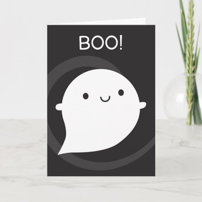 Boo! Happy Ghost Karte (Vorderseite)