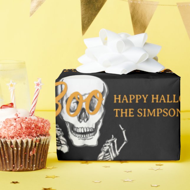Boo Happy Halloween Funny Skull Party Geschenkpapier (Geburtstagsparty)