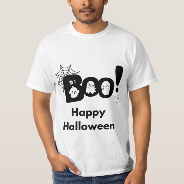 Boo Happy Halloween Ghost Net Männer T-Shirt (Vorderseite)