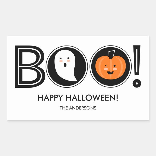 Boo! Happy Halloween Sticker (Vorderseite)