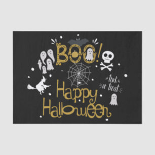 Boo Happy Halloween Whimsical Custom Gift Wrap Seidenpapier
