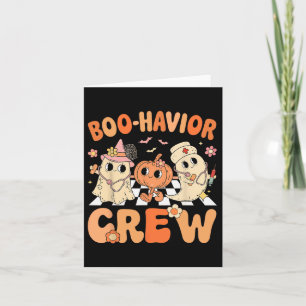 Boo Havior Crew Niedlich Halloween Therapeut Ghost Karte