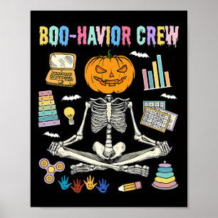 Boo-Havior Crew Verhaltensanalytiker Skelett Yoga  Poster