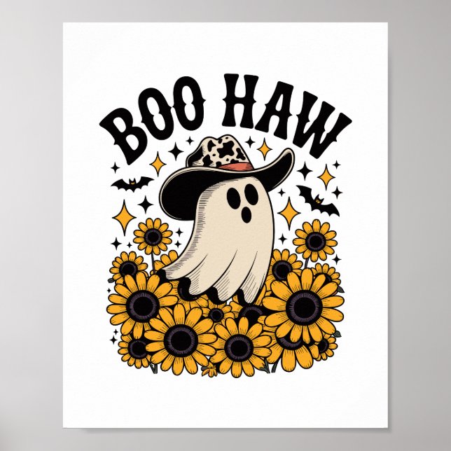 Boo Haw Cow Ghost Western Halloween Poster (Vorne)