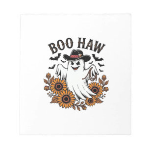Boo Haw Cowboy Geist Sonnenblumen Fledermäuse Hall Notizblock