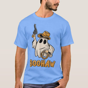 Boo HAW Cowboy Retro Western Ghost Halloween-Party T-Shirt