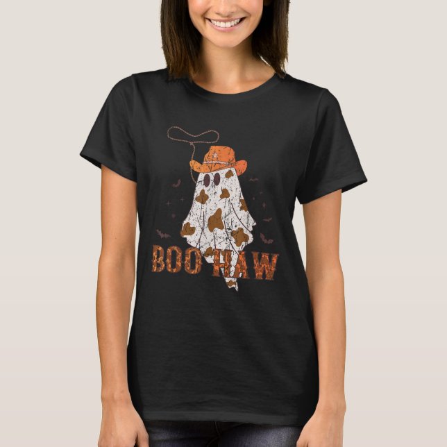 Boo Haw Ghost Cowboy Halloween Western Ghost Costu T-Shirt (Vorderseite)