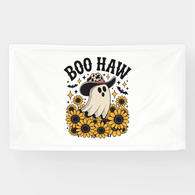 Boo Haw Kuh Geist Western Halloween Banner (Horizontal)