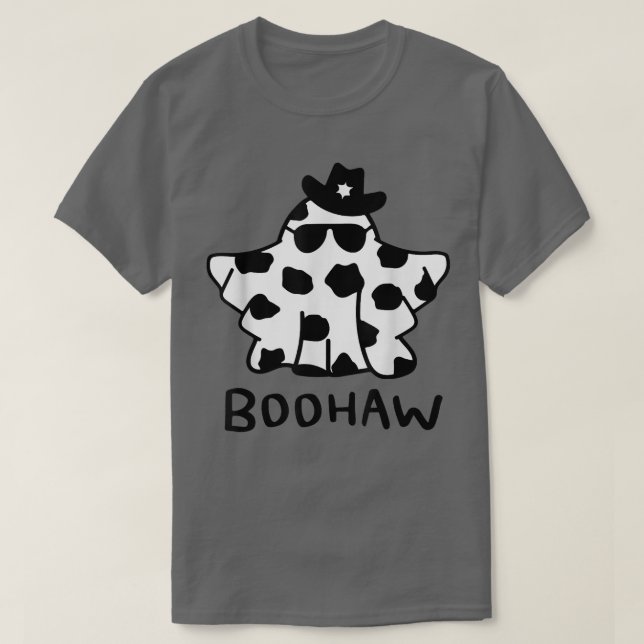 Boo Haw, Retro Boo Haw Ghost Cowbo Halloween T-Shirt (Design vorne)