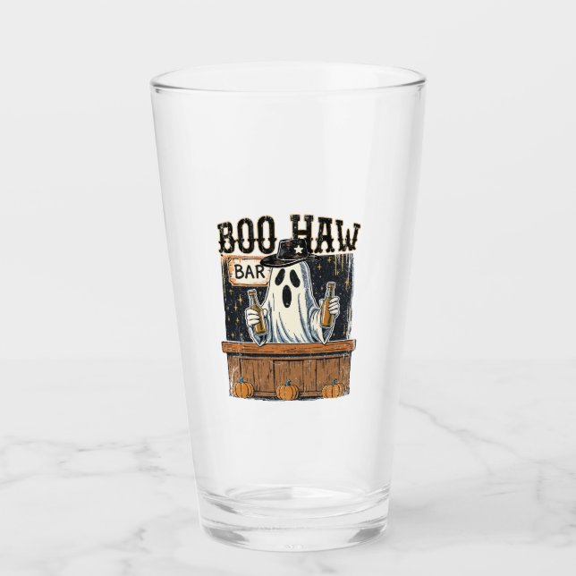 Boo Haw Retro Western Halloween Glas (Vorderseite)