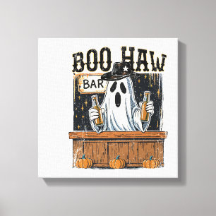 Boo Haw Retro-Western-Halloween Leinwanddruck