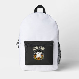 Boo Haw Western Halloween-Geisterdesign Bedruckter Rucksack