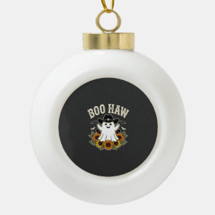 Boo Haw Western Halloween-Geisterdesign Keramik Kugel-Ornament