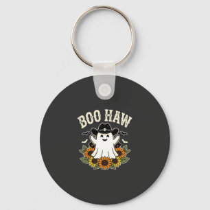 Boo Haw Western Halloween-Geisterdesign Schlüsselanhänger